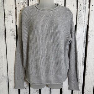 Jessica Simpson Women’s Soft Cable Knit Crew Neck Sweater Gray Size Medium Cozy